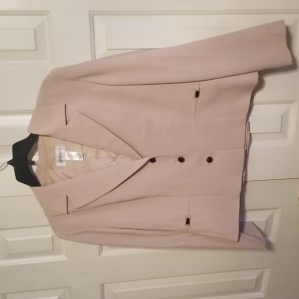 Stuidio 1 Tan and Black Suit Jacket Blazer Office Professional Women's Size 16